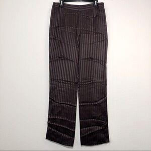 Carlisle High Waisted Vertical Stripes Career Boot Leg Trouser Pants size 6